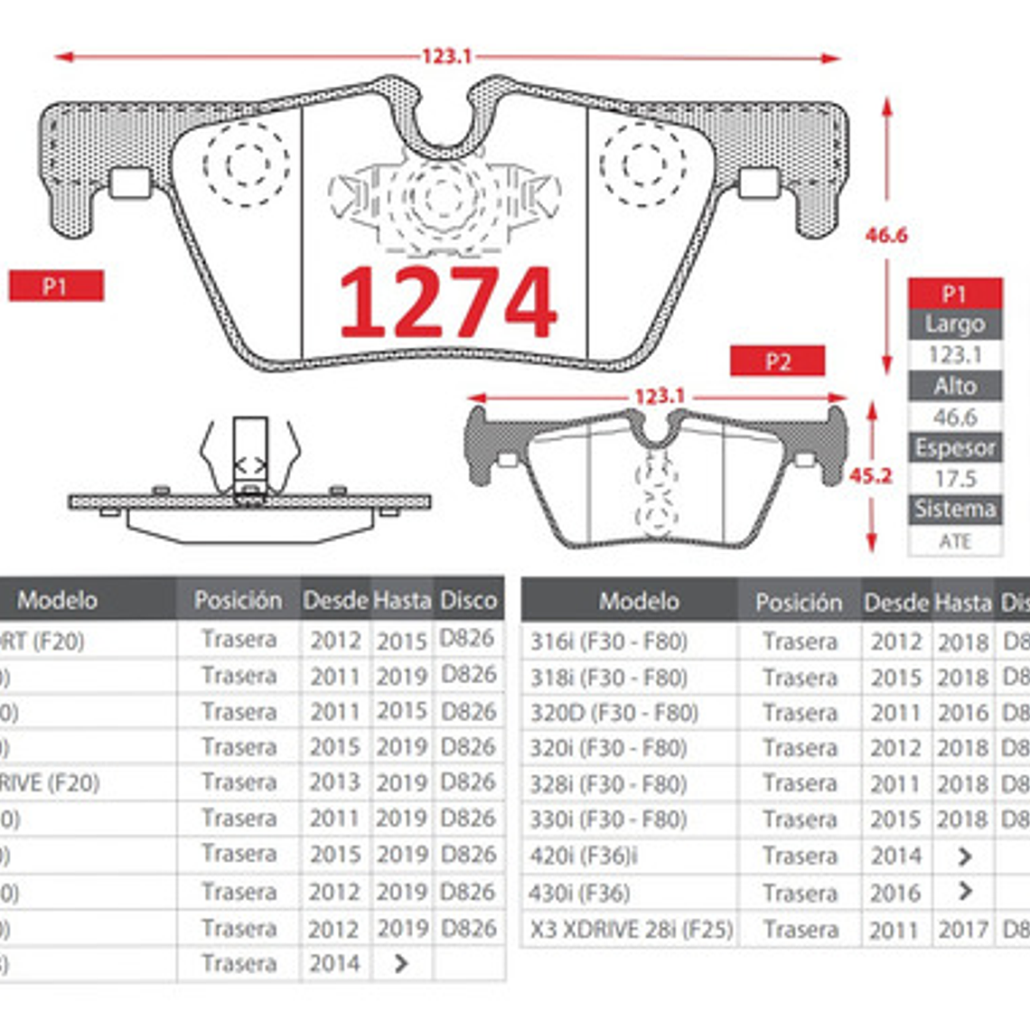 Pastillas Freno Traseras Textar Bmw 114-116-118 (f20/21)  2