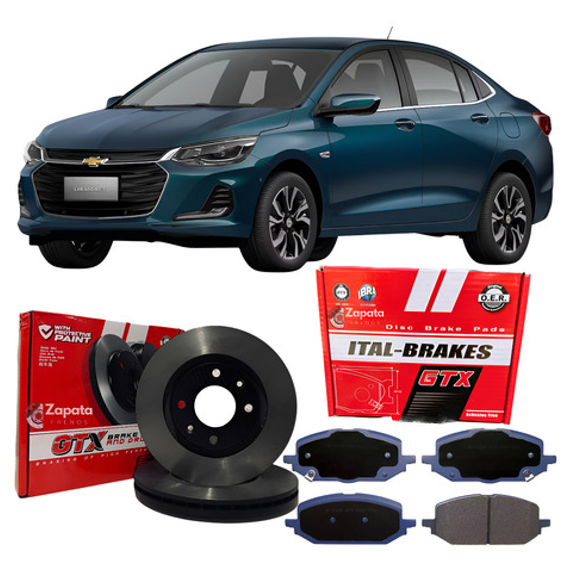 Kit Discos Y Pastillas Freno Chevrolet Onix Turbo 1.0 2020+ 1