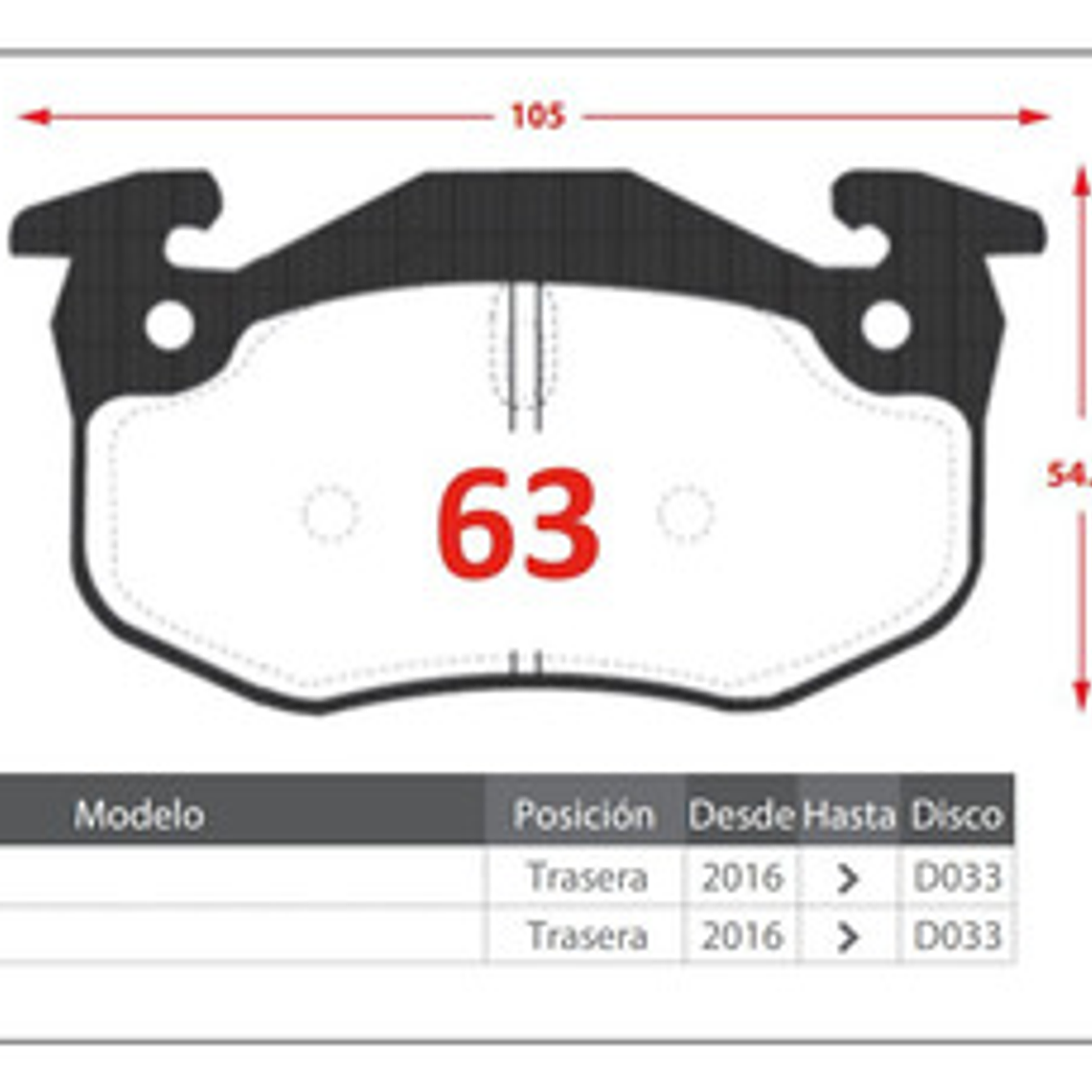 Pastillas De Frenos Traseras Dfm H30 1.6 2016-2019 2