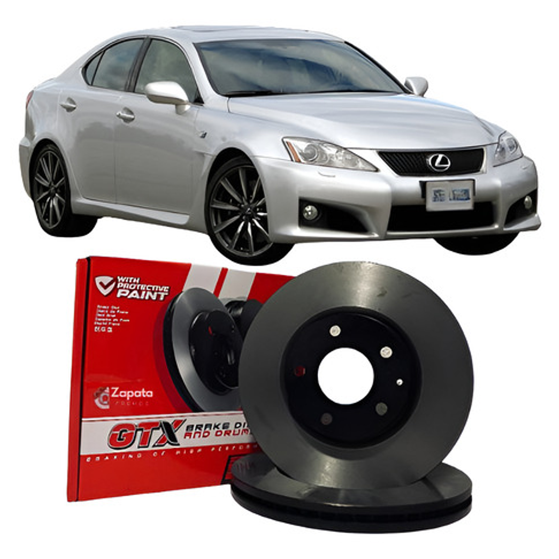 Discos De Freno Traseros (par) Gtx Lexus Is250 2009-2015 1