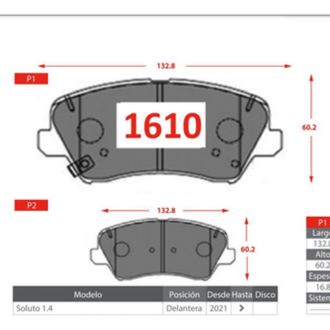 Pastillas Freno Delanteras Gtx Para Kia Soluto 2021+ 3