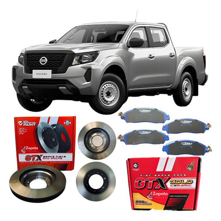 Discos De Freno + Pastillas Ceramicas Gtx Nissan Np300 (par) 1