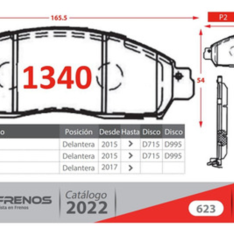 Pastillas Freno Delanteras Gtx Nissan Np300 2015 En Adelante 3