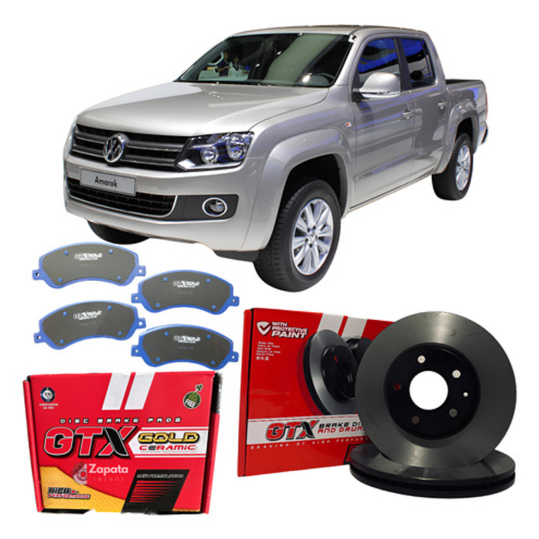 Discos + Pastillas Freno Delanteras Volkswagen Amarok 2.0 1
