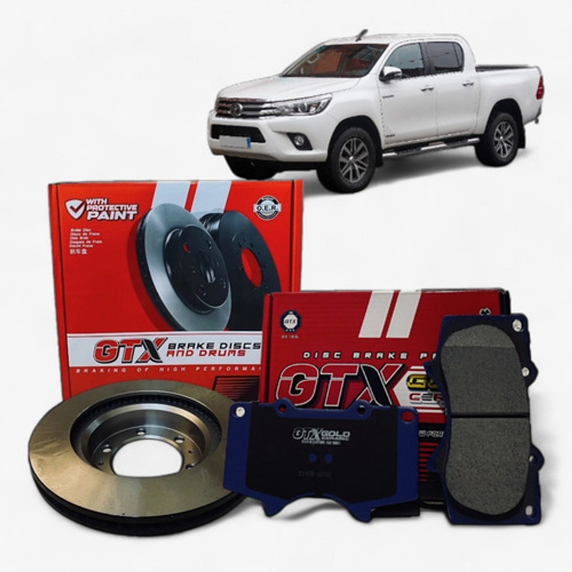 Discos + Pastillas Delanteras Cerámica Toyota Hilux 2016 + 1