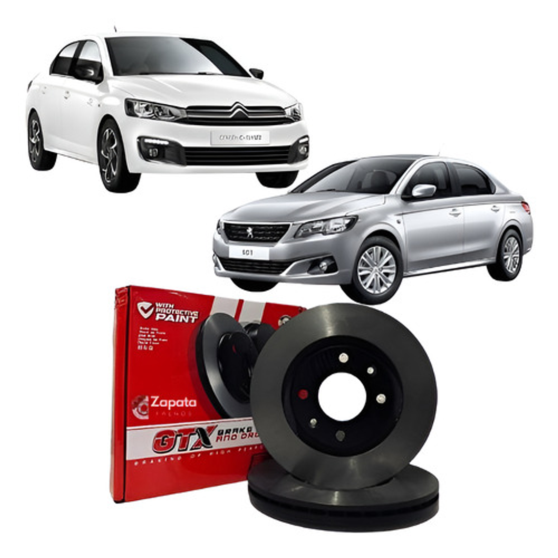 Par Discos De Freno Gtx Delanteros Citroen C-elysee 1