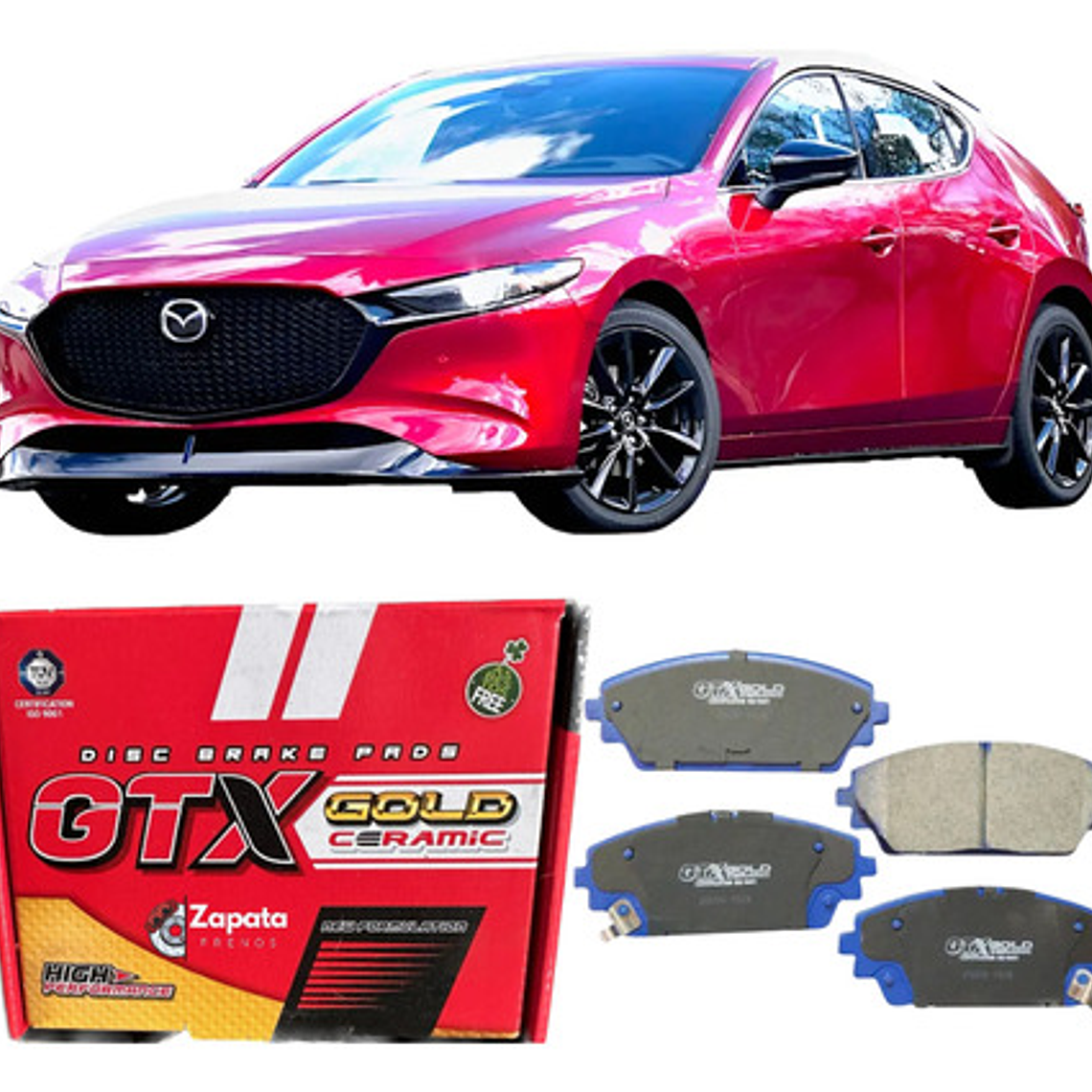 Pastillas Freno Delanteras Cerámica Para Mazda 3 Año 2019+ 1