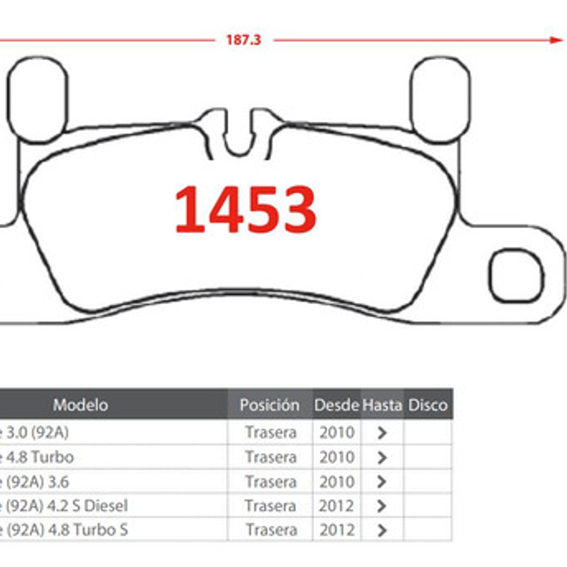 Pastillas Freno Traseras Gtx Porsche Cayenne 2010 - 2
