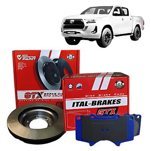 Discos + Pastillas Delanteras Gtx Toyota Hilux 2016-22