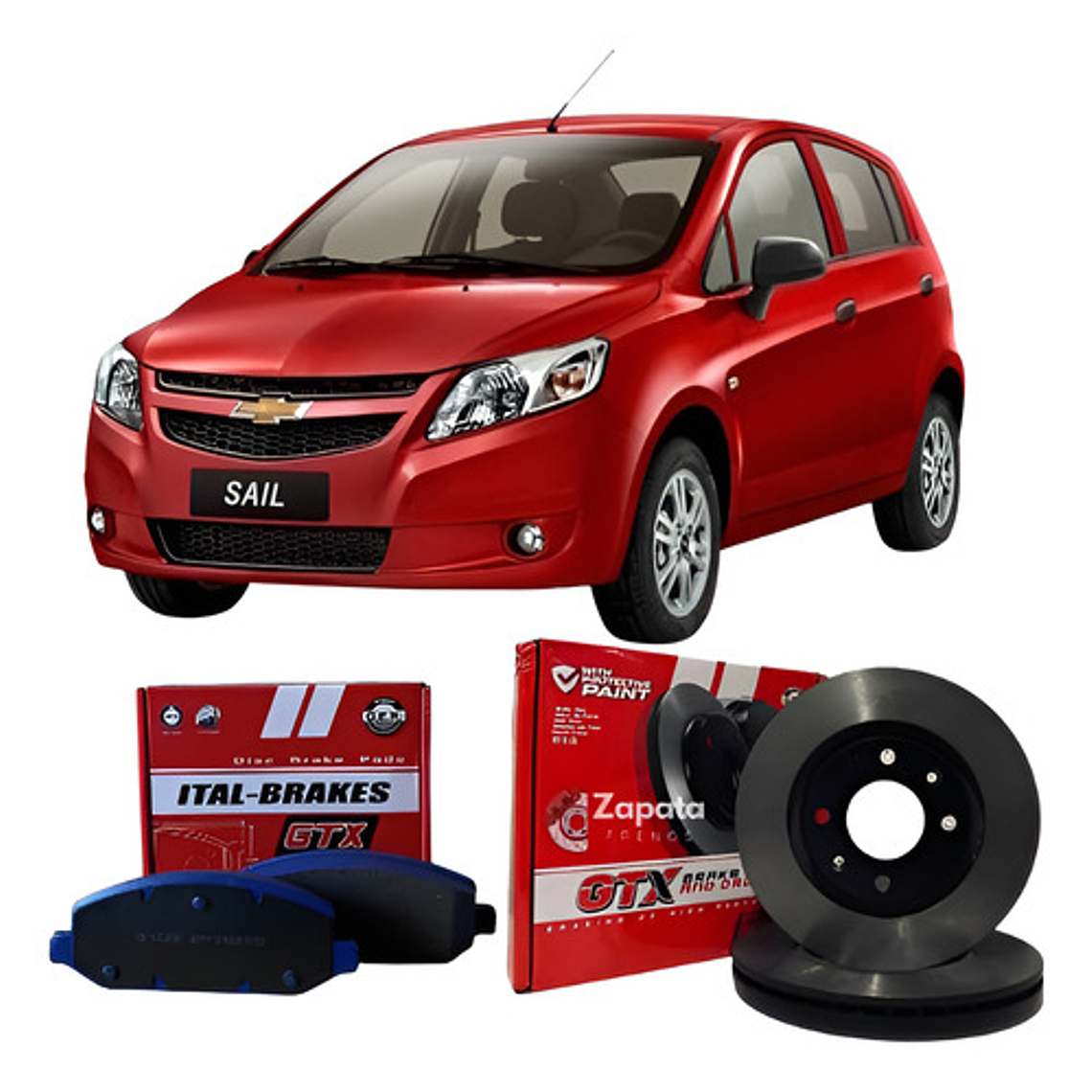 Par Discos Delanteros + Pastillas Chevrolet Sail Año 2010-17 1