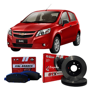 Par Discos Delanteros + Pastillas Chevrolet Sail Año 2010-17