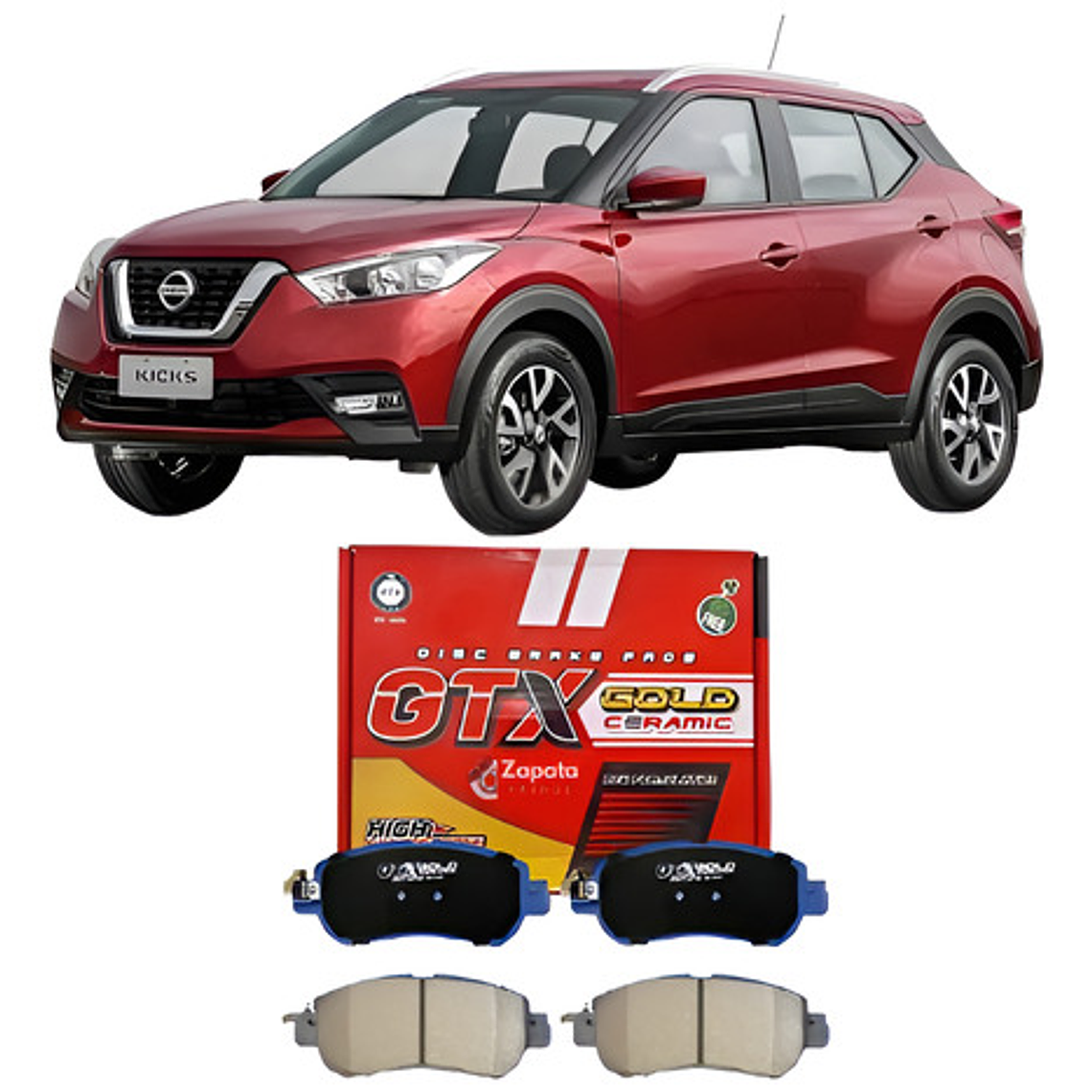 Pastillas Freno Delanteras Cerámica Para Nissan Kicks 2016+ 1