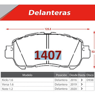 Pastillas Freno Delanteras Cerámica Para Nissan Kicks 2016+