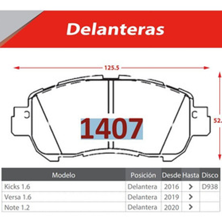Pastillas Freno Delanteras Cerámica Para Nissan Kicks 2016+ 2