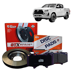 Discos + Pastillas Delanteras Nibk Toyota Hilux 2016 2024