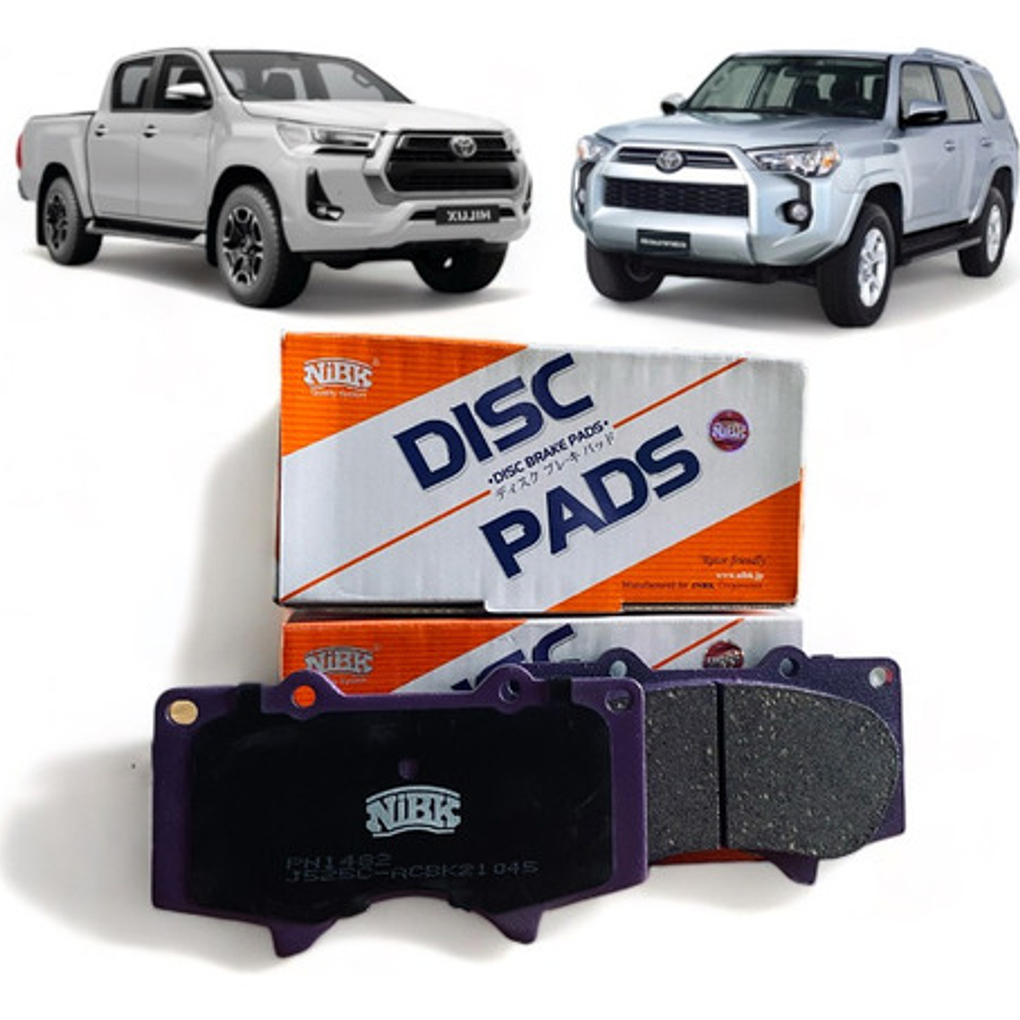 Discos + Pastillas Delanteras Nibk Toyota Hilux 2016 2024 2