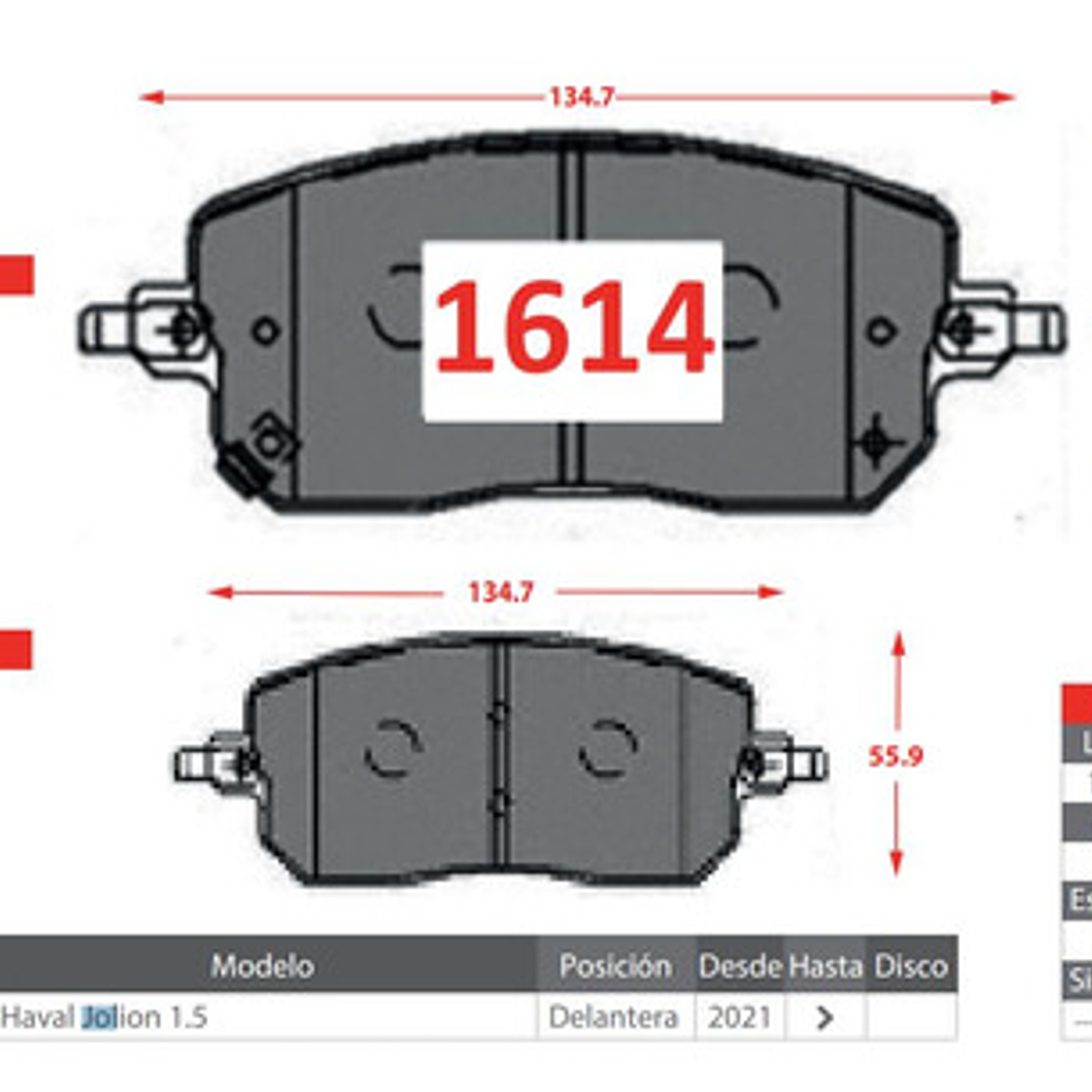 Pastillas De Frenos Delanteras Gtx - Haval Jolion 2021+ 3