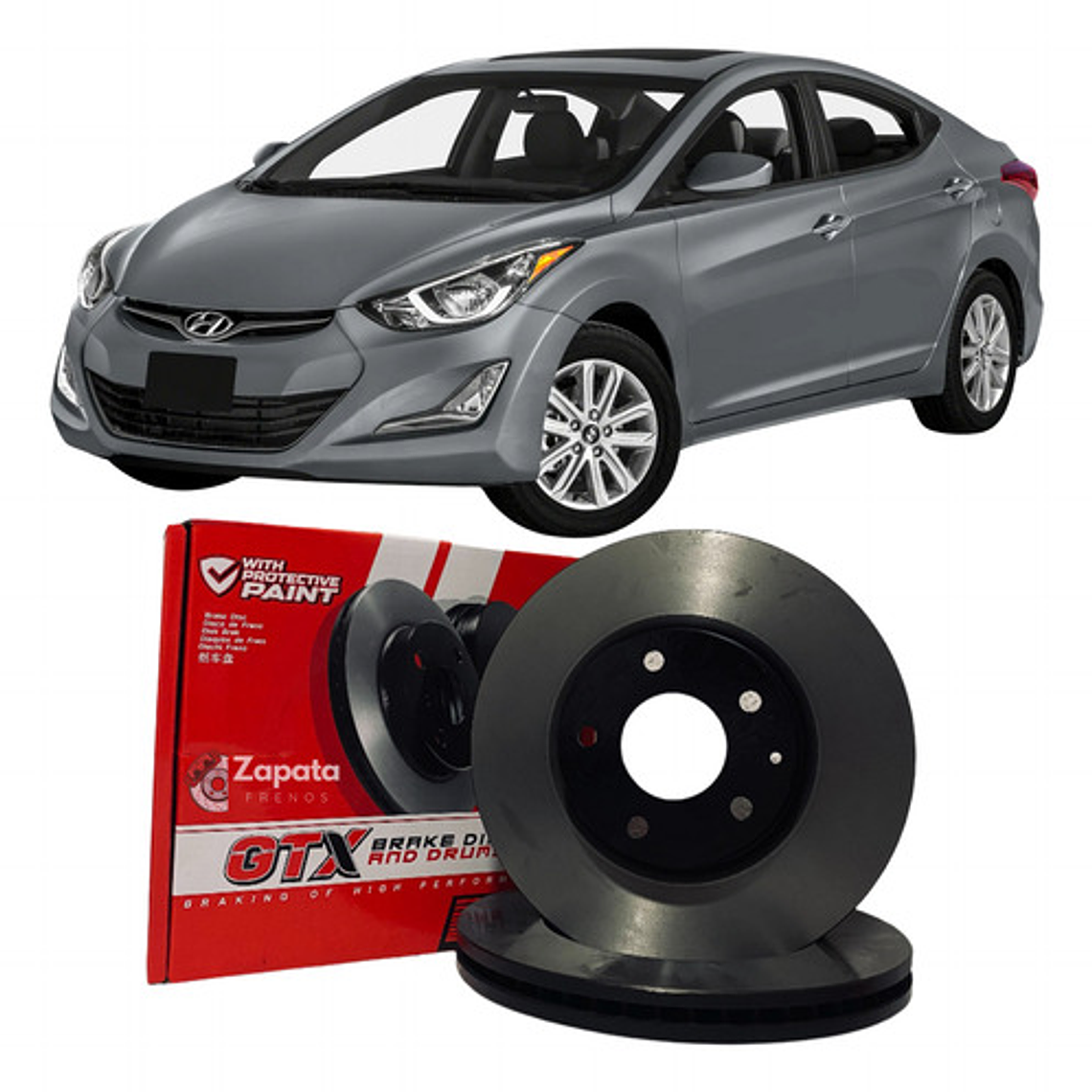 Discos Freno Delanteros + Pastilla Hyundai Elantra 2011-2018 1