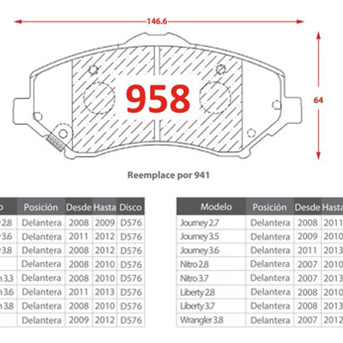 Pastillas Freno Delanteras Gtx Dodge Journey 2008-2013 3