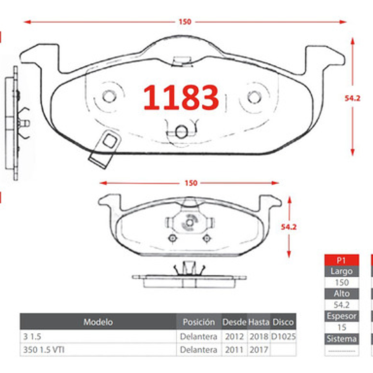 Pastillas Freno Delanteras Mg3 1.5 2011 + 3