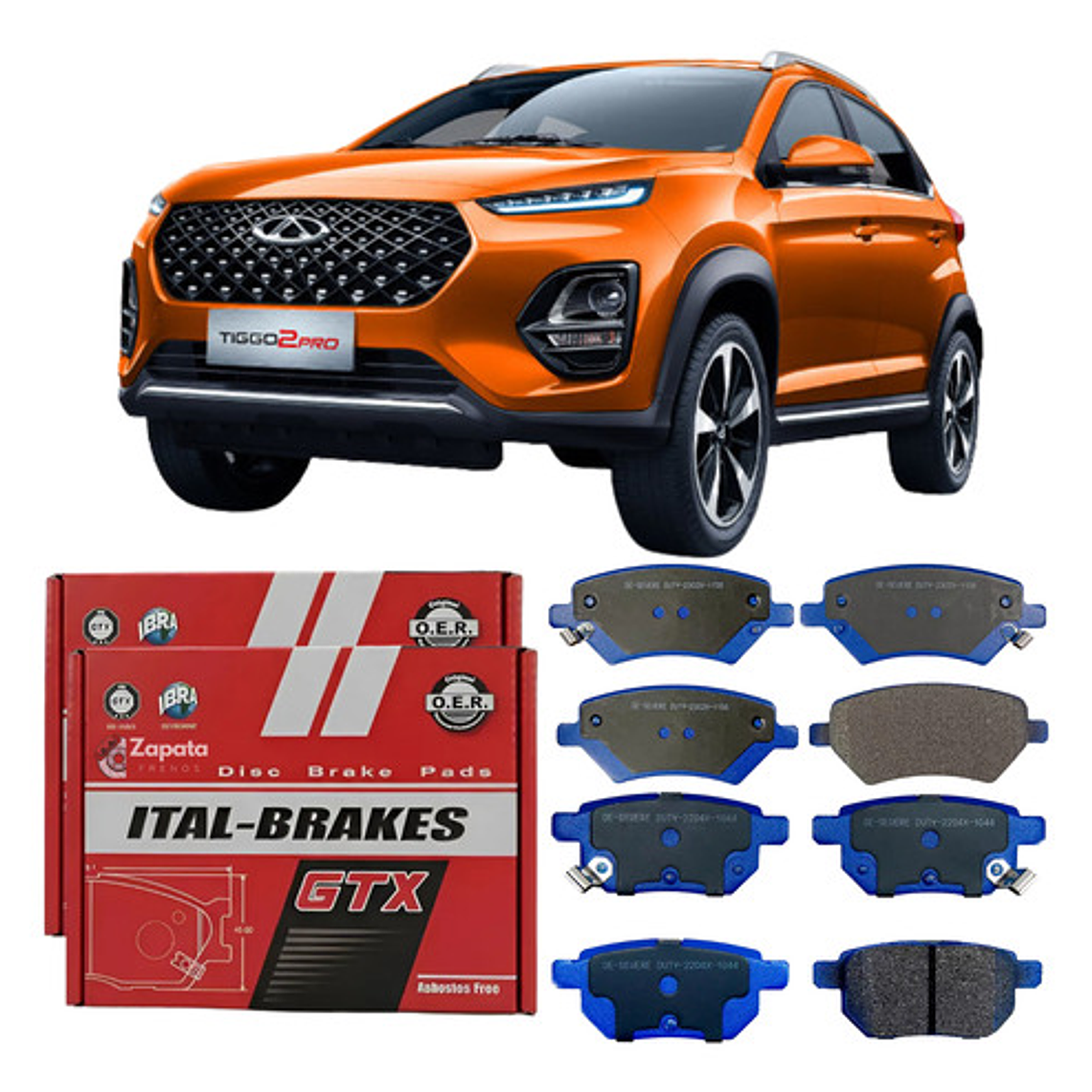 Pastillas Frenos Del + Tras Para Chery Tiggo 2 Pro 2018+ 1