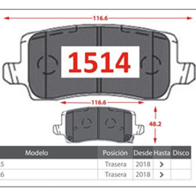 Pastillas Freno Traseras Gtx Changan Cx70 2017+ 3