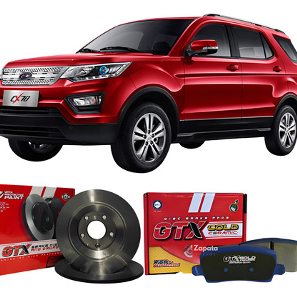 Discos Freno Trasero + Pastilla Cerámica Changan Cx70 2017 + 1