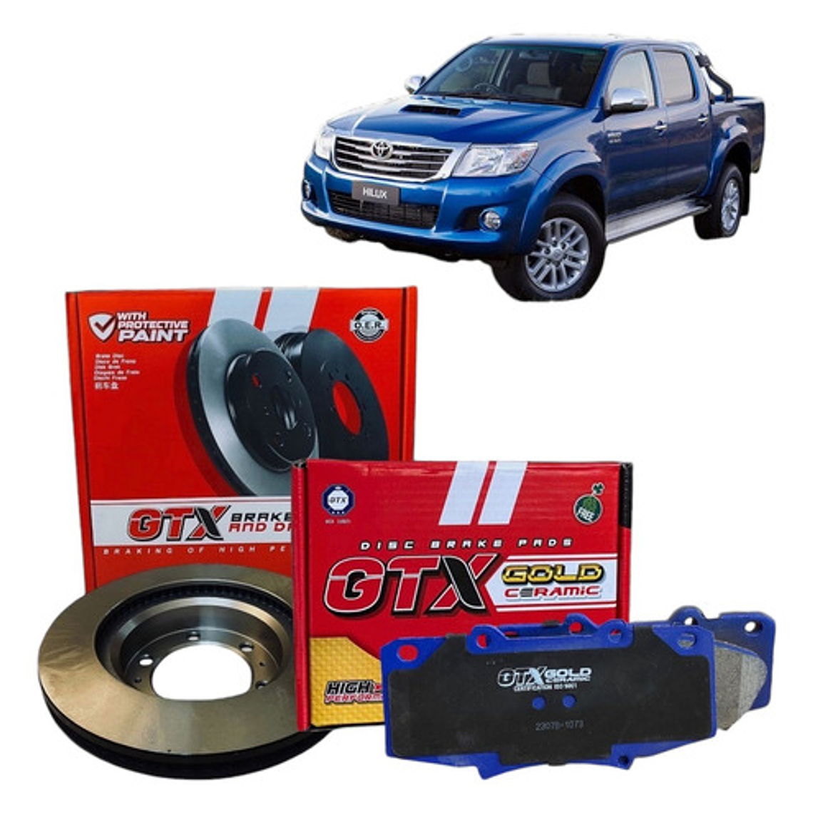 Discos + Pastillas De Freno Delantera Toyota Hilux 3.0 12-15 1
