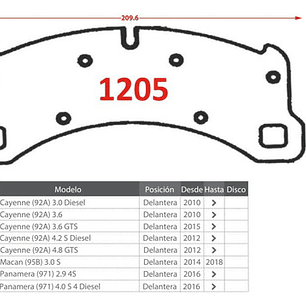 Pastillas Freno Delanteras Gtx Porsche Cayenne 2010 -