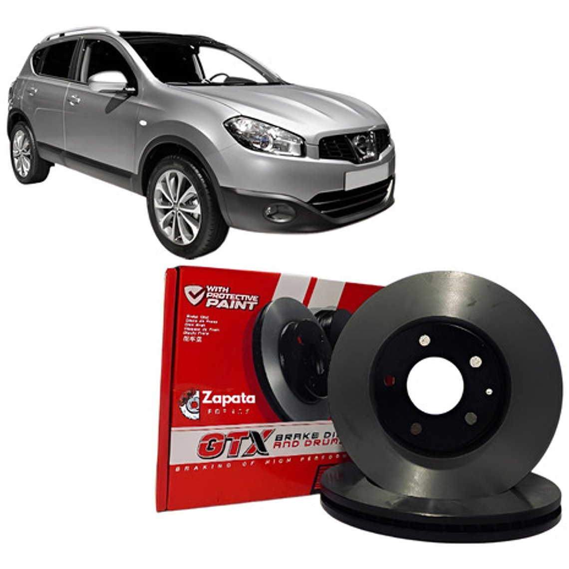 Discos De Freno Delanteros Gtx Para Nissan Qashqai 2009 + 1