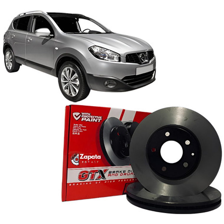 Discos De Freno Delanteros Gtx Para Nissan Qashqai 2009 + 1