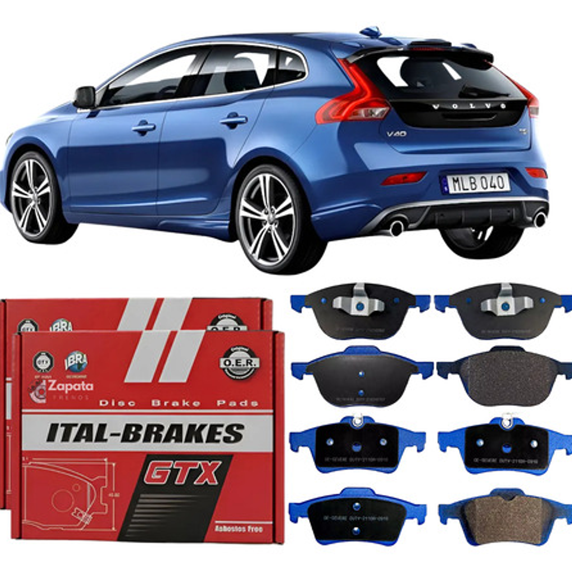 Pastillas Freno Del Y Tras Para Volvo V40 2012+ 1