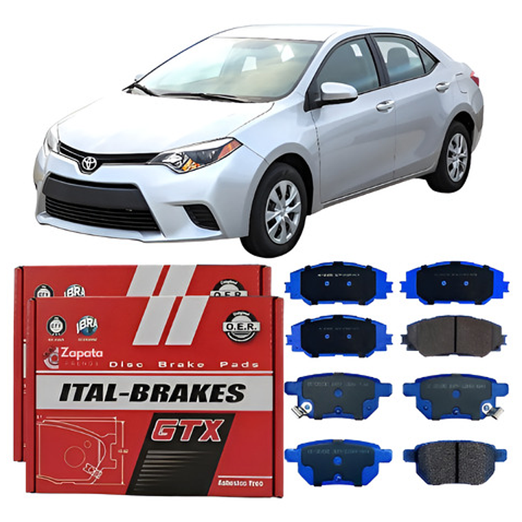 Pastillas De Frenos Del Y Tras Gtx Toyota Corolla 2009-2018 1