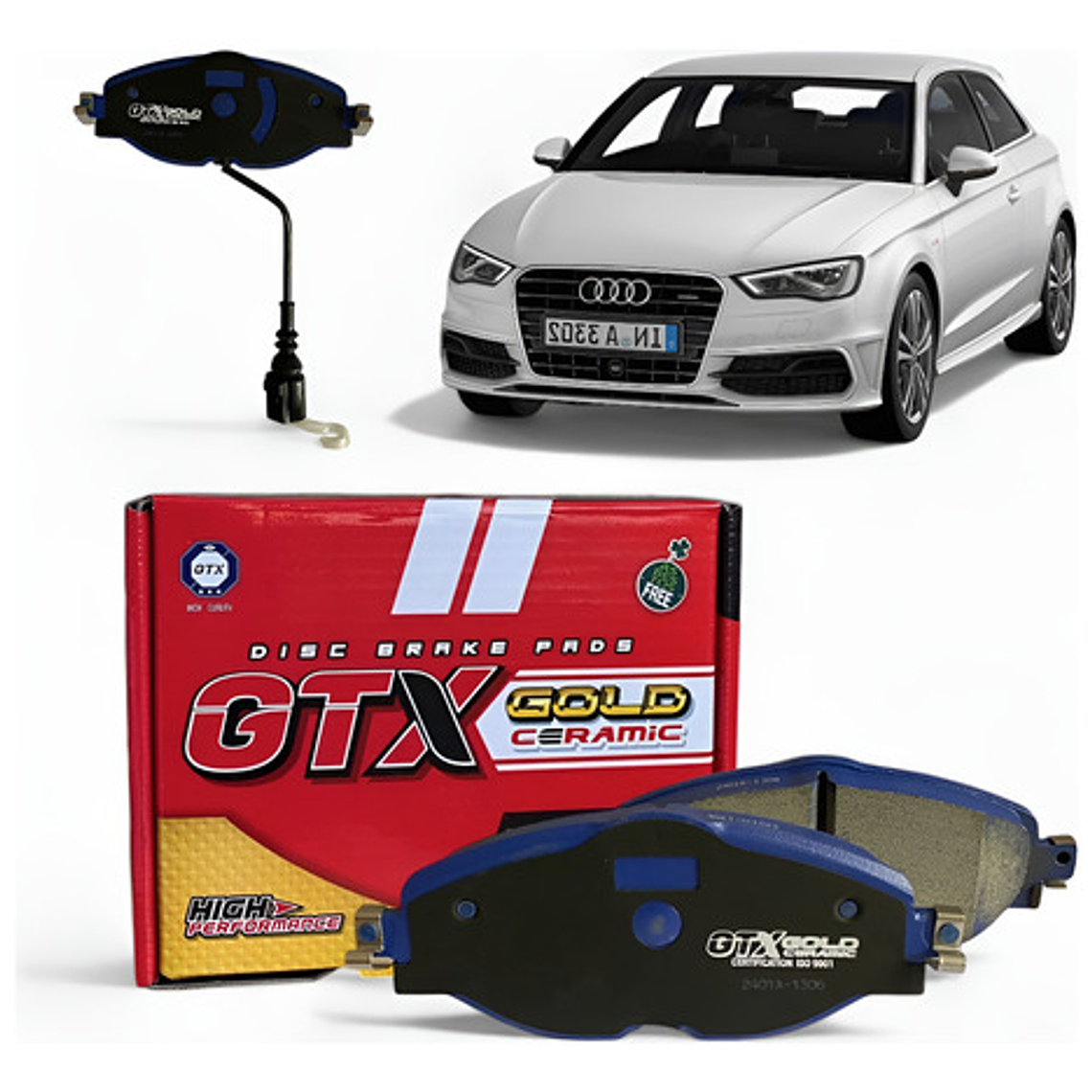 Pastillas Freno Delanteras Gtx Cerámica Para Audi A3 (8v) 1