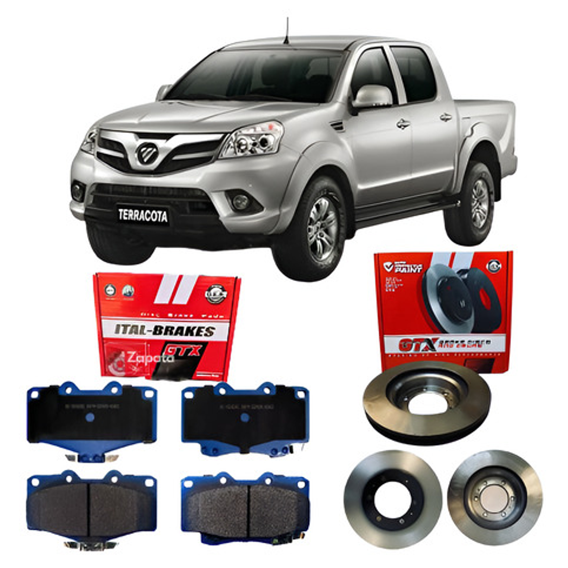 Discos + Pastillas De Freno Delanteros Foton Terracota 2.8 1
