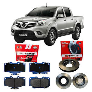 Discos + Pastillas De Freno Delanteros Foton Terracota 2.8