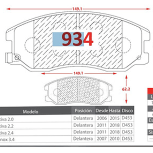 Pastillas Freno Delanteras Gtx Chevrolet Captiva 2006+