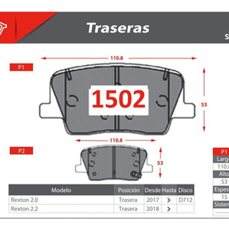 Kit Discos Freno Traseros + Pastillas Ssangyong Rexton 2017+ 4