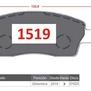 Pastillas Freno Delantera Gtx Para New Mg3 19-