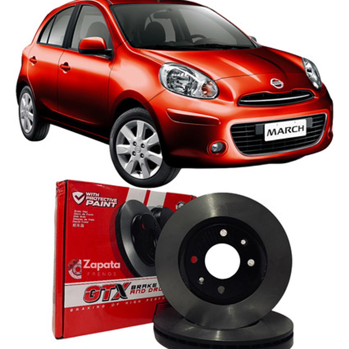 Discos Freno Delanteros Para Nissan March 2012+ 1