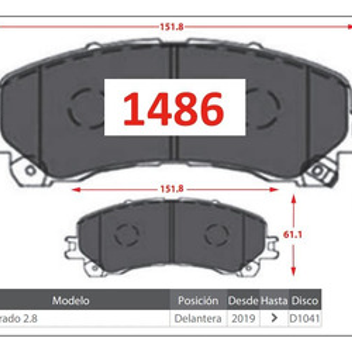 Pastillas Frenos Delanteras Chevrolet Colorado 2.8 2019-2021 3
