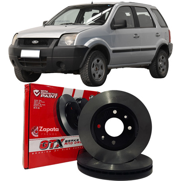 Discos Freno Delanteros Gtx Para Ford Ecosport 2003 + 1