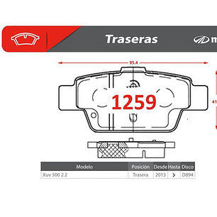 Pastillas De Frenos Traseras Mahindra Xuv-500 2013-2019