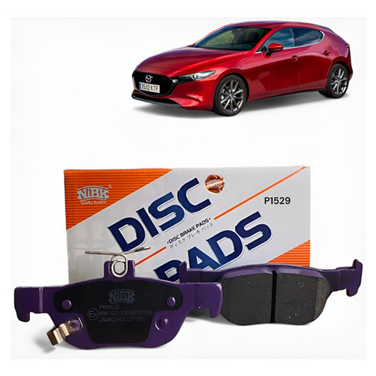 Pastillas Freno Traseras Nibk Para Mazda 3 Año 2019+ 1
