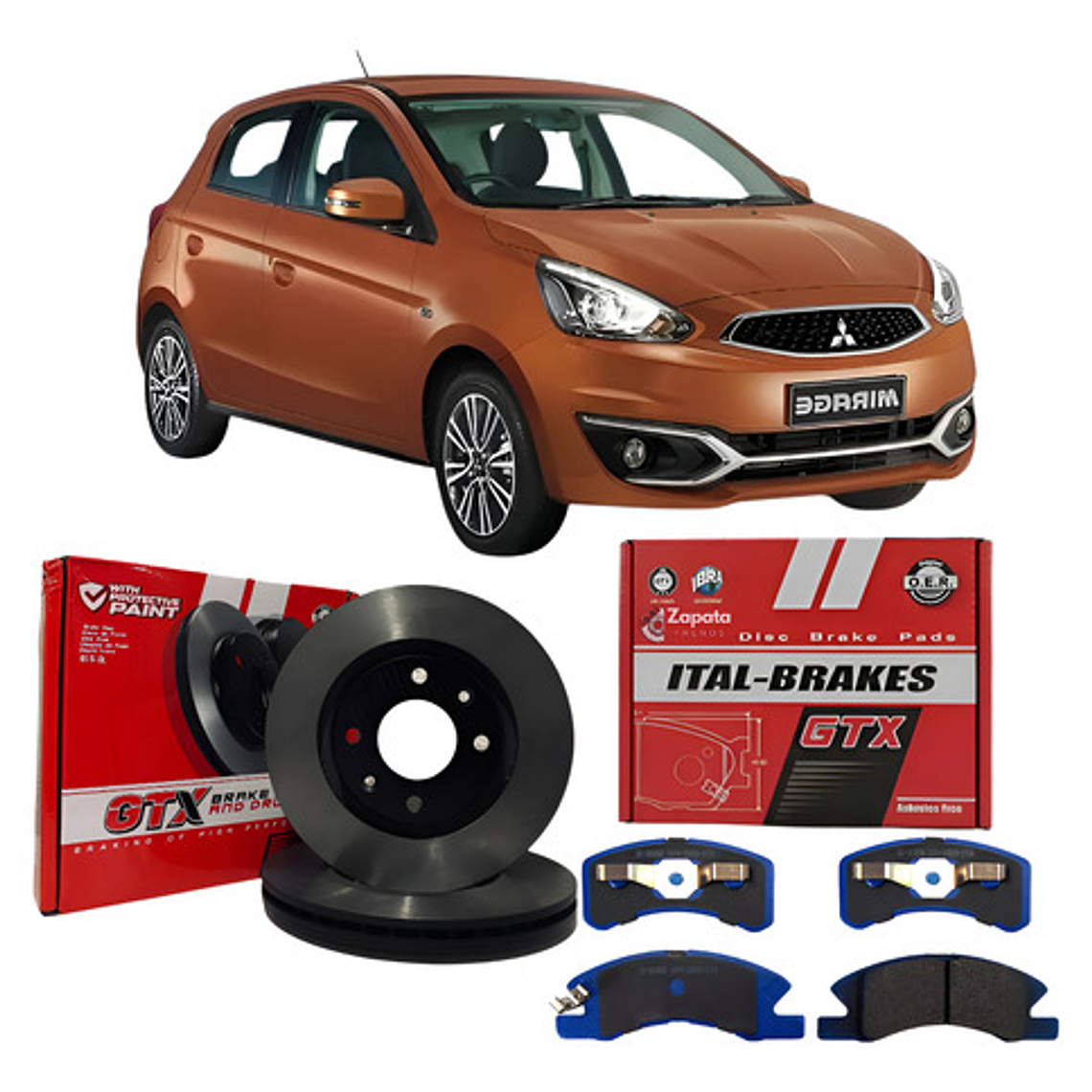 Kit Discos Y Pastillas Freno Delanteros Mitsubishi Mirage 1