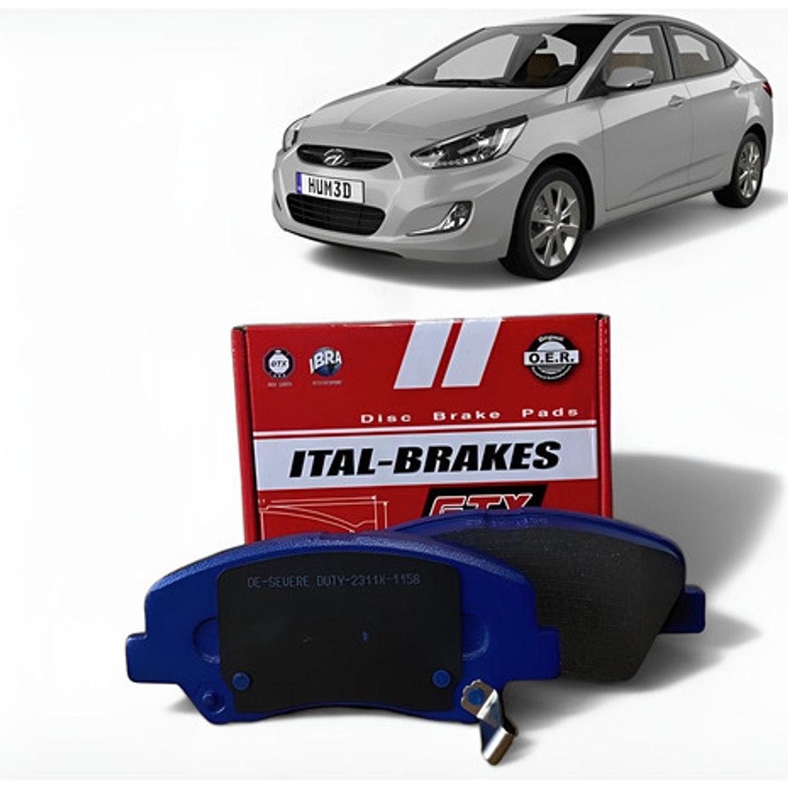 Pastillas Freno Delanteras Gtx Para Hyundai Accent Rb 1