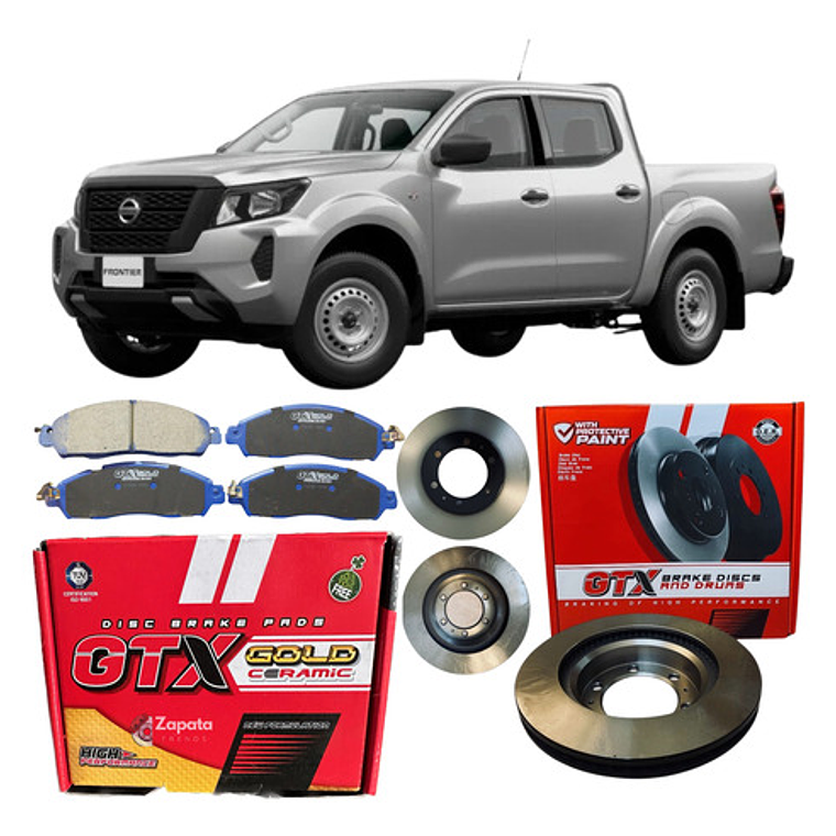 Discos De Freno + Pastillas Ceramicas Gtx Nissan Np300 (par) 1