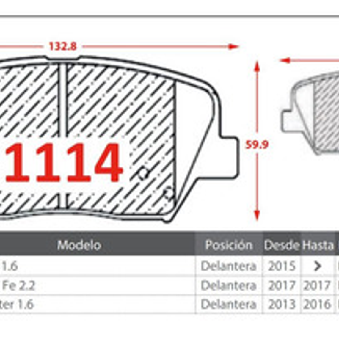 Pastillas Freno Delanteras Gtx Hyundai Creta 2017+ 2