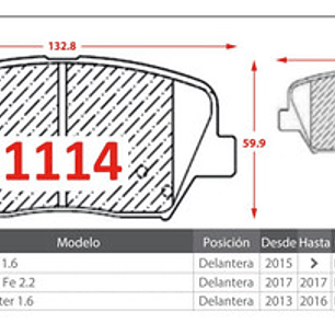 Pastillas Freno Delanteras Gtx Hyundai Creta 2017+