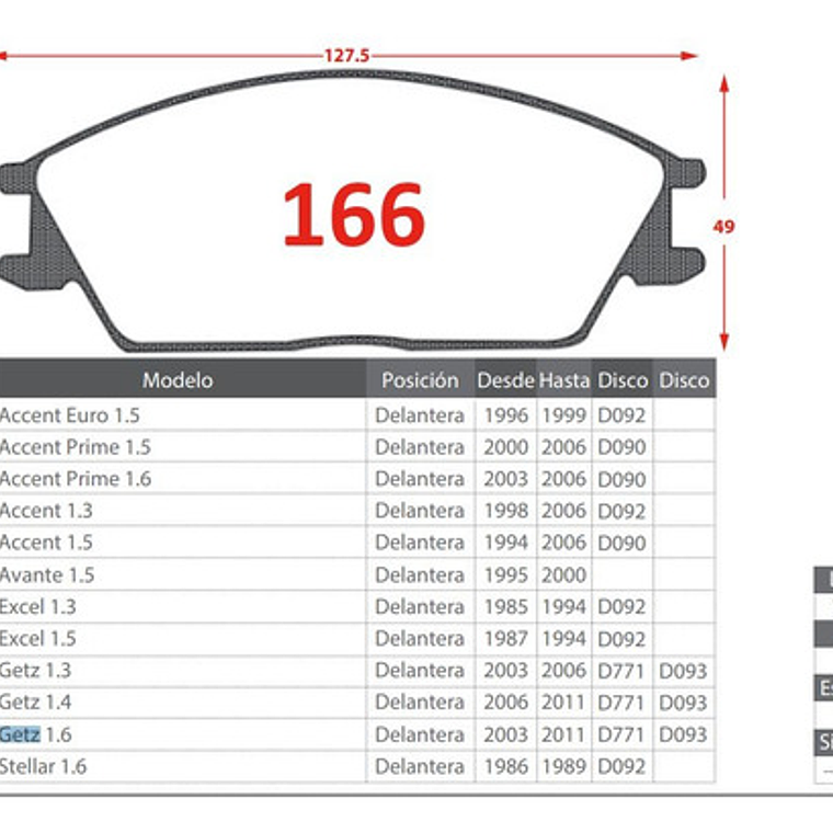 Pastillas Freno Delanteras Gtx Para Hyundai Getz  3